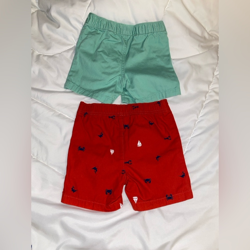Red and Green Kids Shorts Set